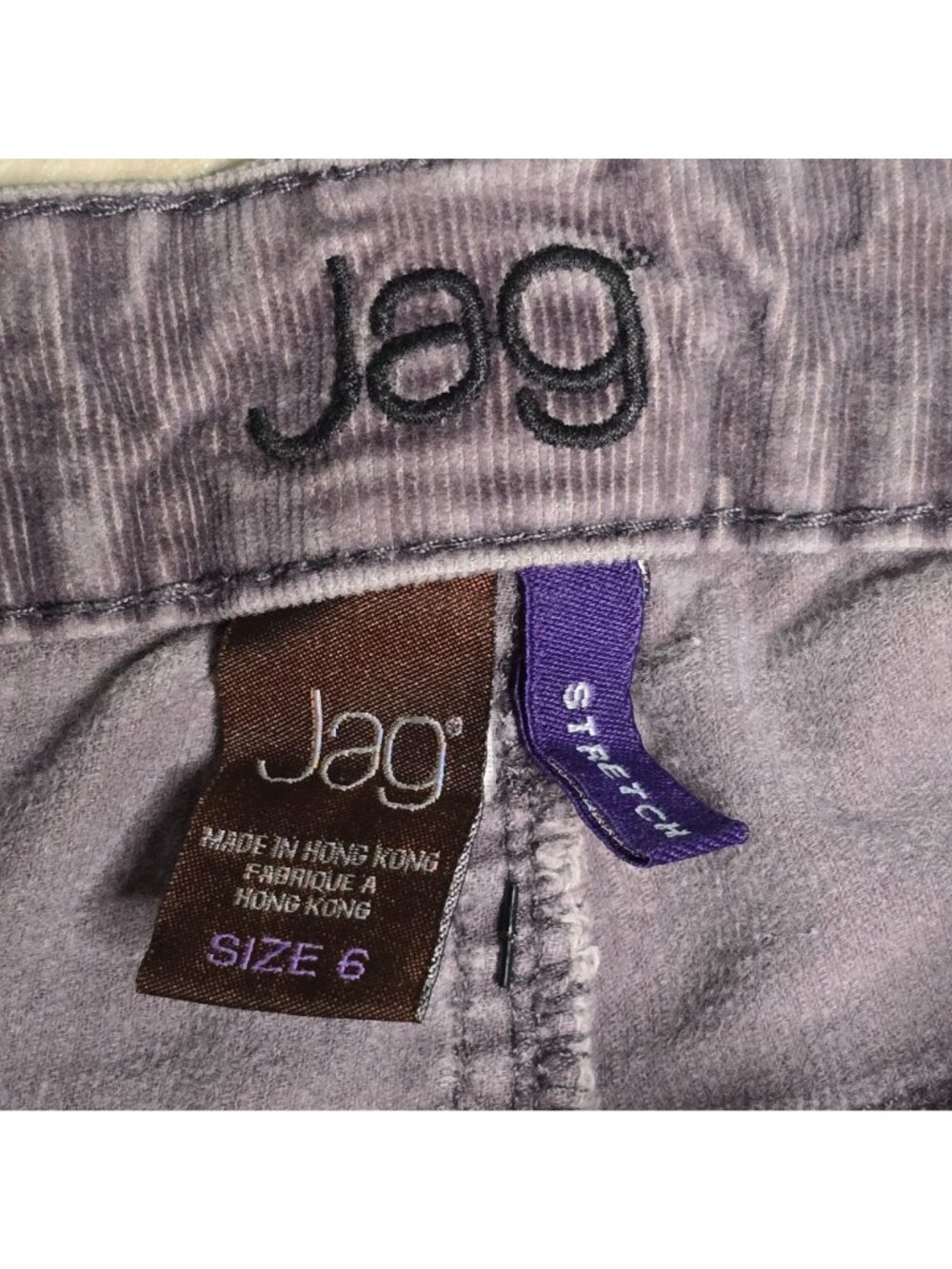 Vintage Jag Womens Fine Corduroy Pants Size 6 Grey Bootcut Mid Rise Fine Wale - Picture 2 of 9